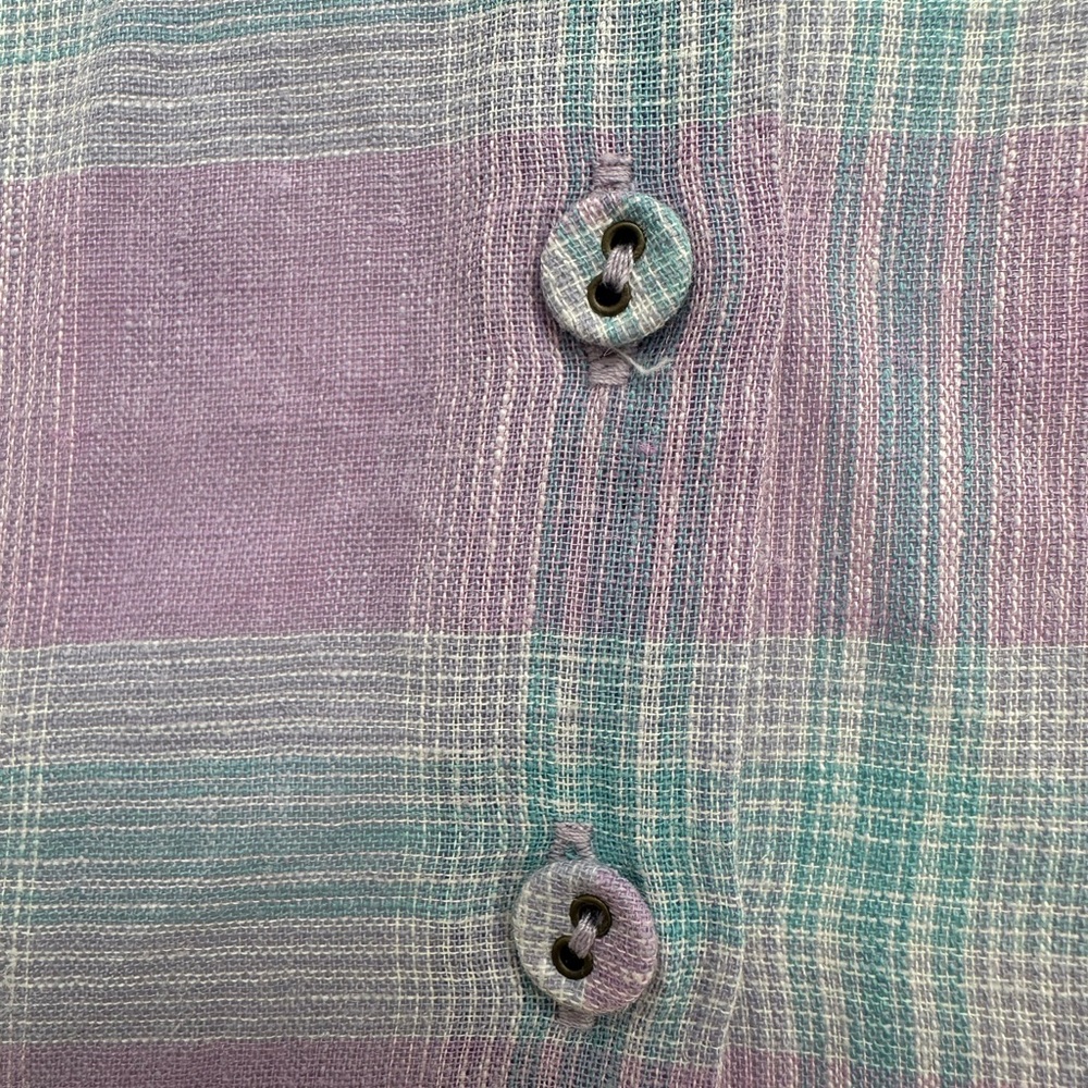Japanese Brand Samansa Mos2 Plaid Linen Oversized Dress Sz Medium - Picture 3 of 10